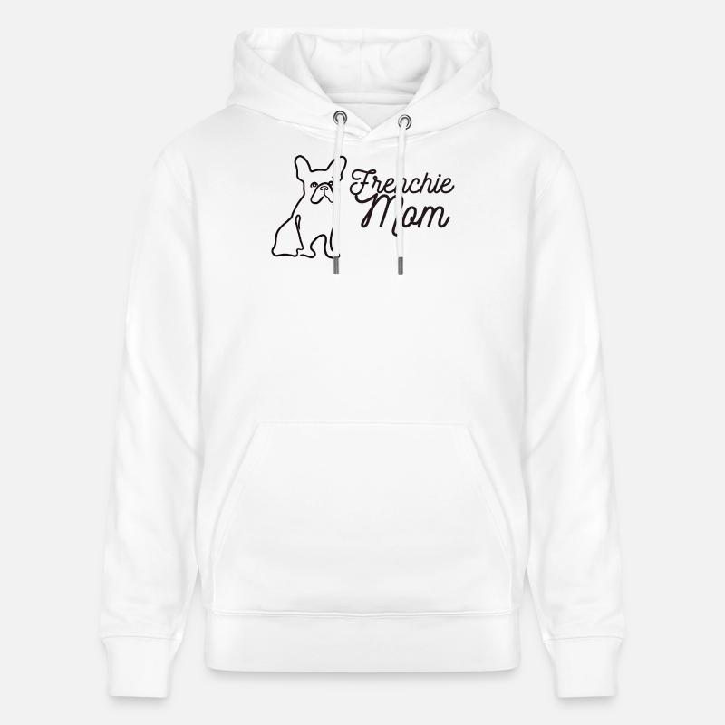Frenchie Mom Silhouette Script Lineart - Stanley/Stella Unisex Bio-Hoodie CRUISER  - Weiß