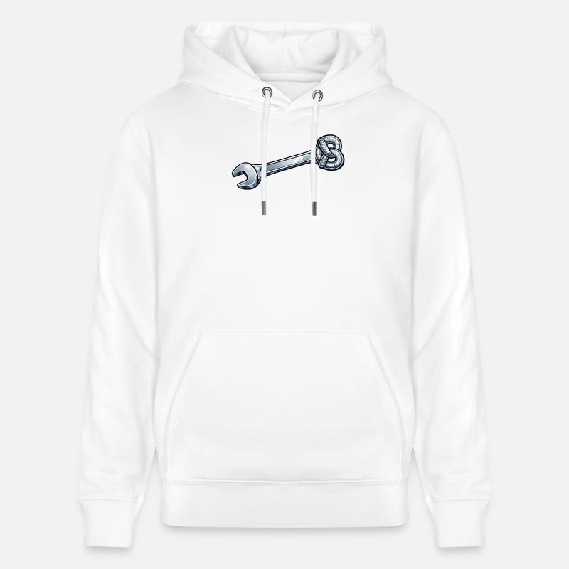 Clef à molette Bretzel - Sweat à capuche bio CRUISER Stanley/Stella Unisexe - blanc