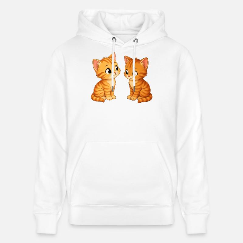 Deux mignons chatons - Sweat à capuche bio CRUISER Stanley/Stella Unisexe - blanc