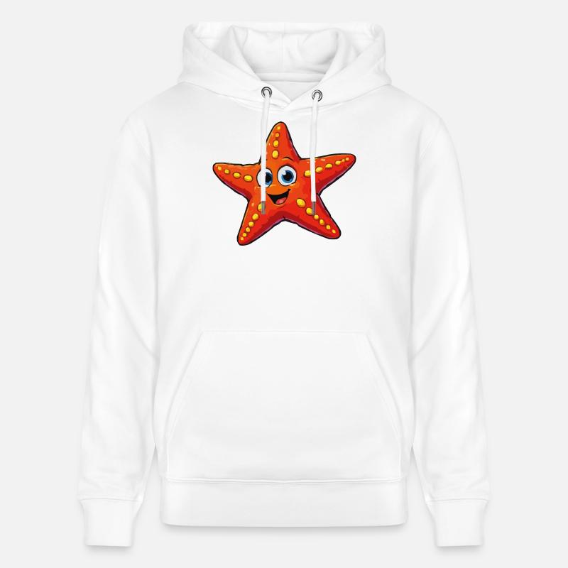 dessin animé étoile de mer - Sweat à capuche bio CRUISER Stanley/Stella Unisexe - blanc