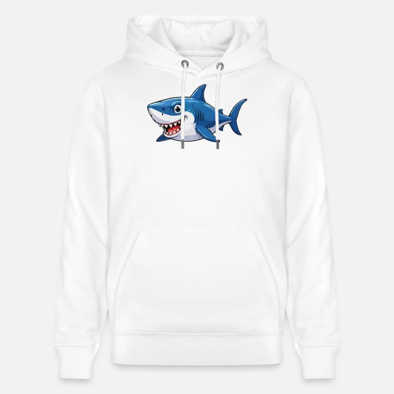 Shark Comic - Sweat à capuche bio CRUISER Stanley/Stella Unisexe - blanc