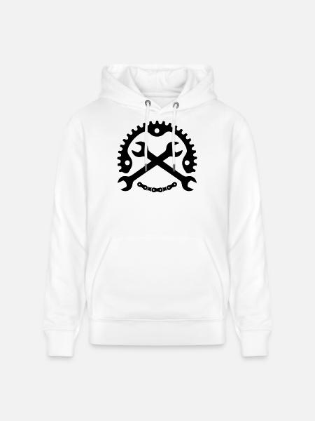 Bike Mechanic – Chainring Logo - Stanley/Stella CRUISER Unisex Organic Hoodie - white