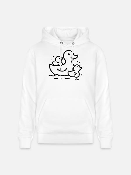 Duck Family - Stanley/Stella CRUISER Unisex Organic Hoodie - white