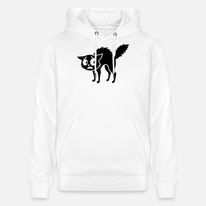 Verängstigte Katze - Stanley/Stella Unisex Bio-Hoodie CRUISER  - Weiß