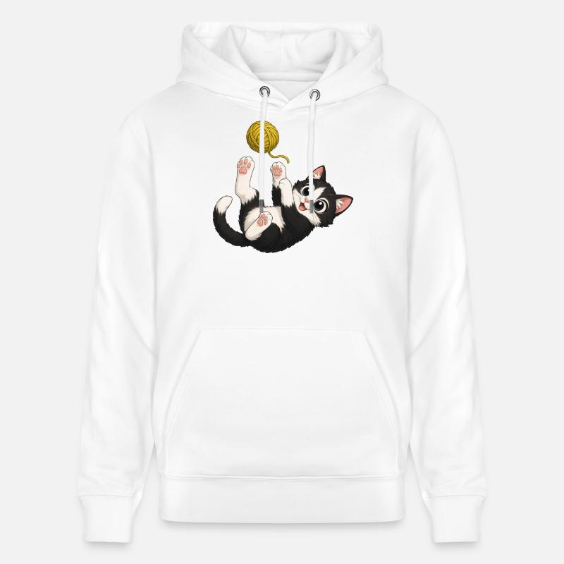 Des jeux de chaton - Sweat à capuche bio CRUISER Stanley/Stella Unisexe - blanc