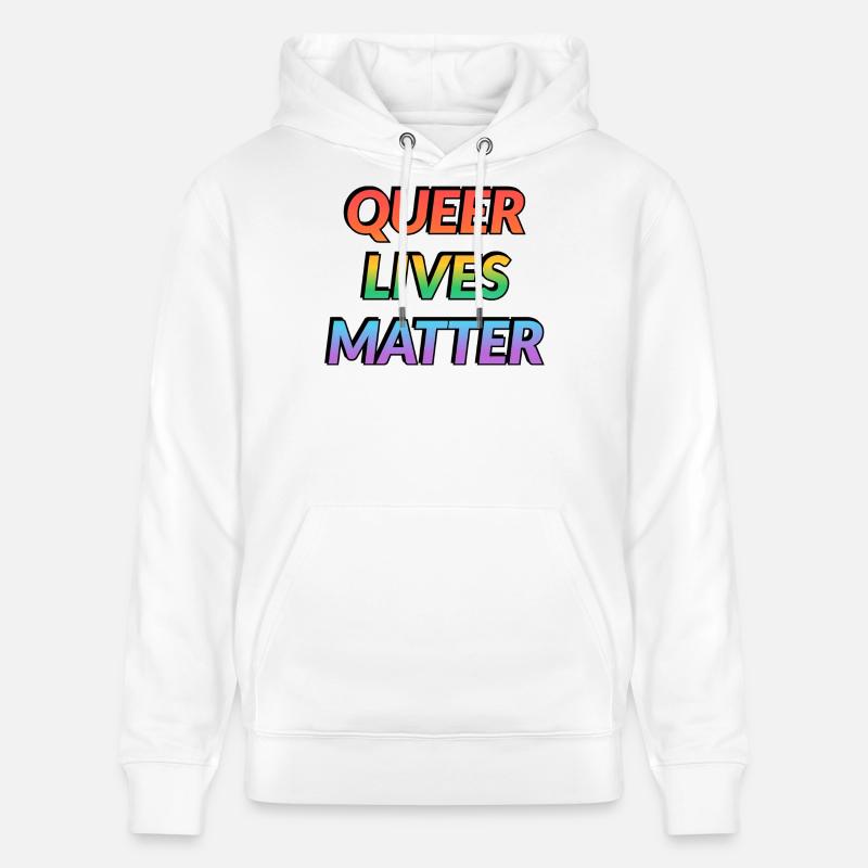 Queer Lives Matter Regenbogen - Stanley/Stella Unisex Bio-Hoodie CRUISER  - Weiß