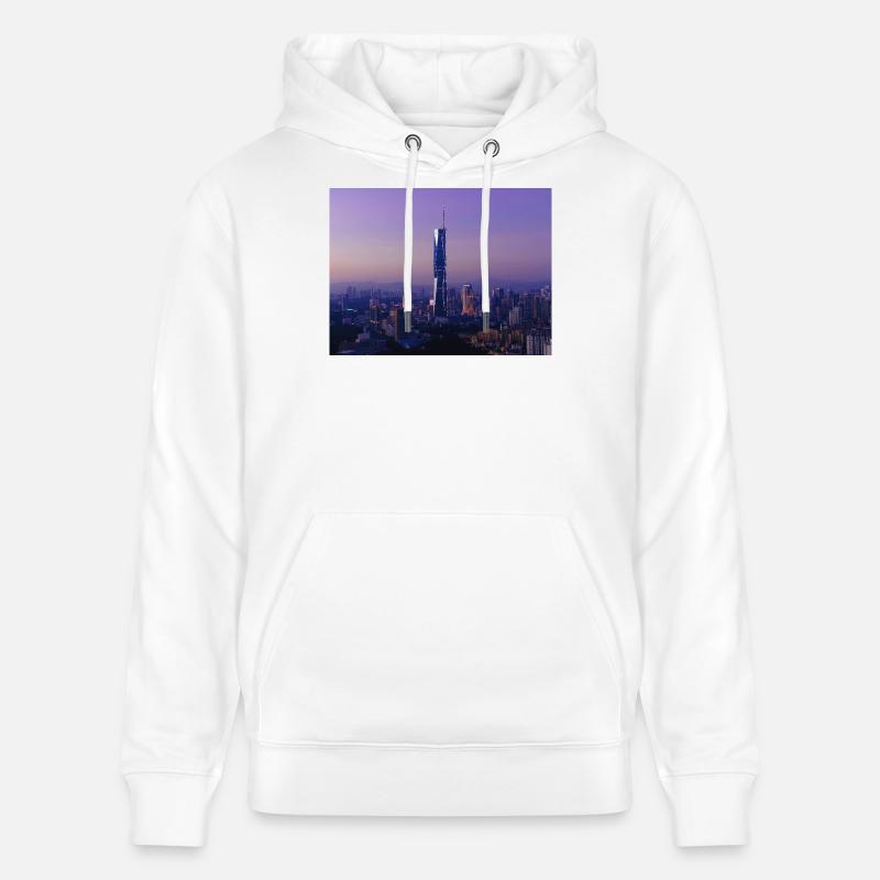 Silhouette du crépuscule avec flèche - Sweat à capuche bio CRUISER Stanley/Stella Unisexe - blanc