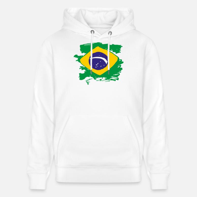 Drapeau du Brésil - Sweat à capuche bio CRUISER Stanley/Stella Unisexe - blanc