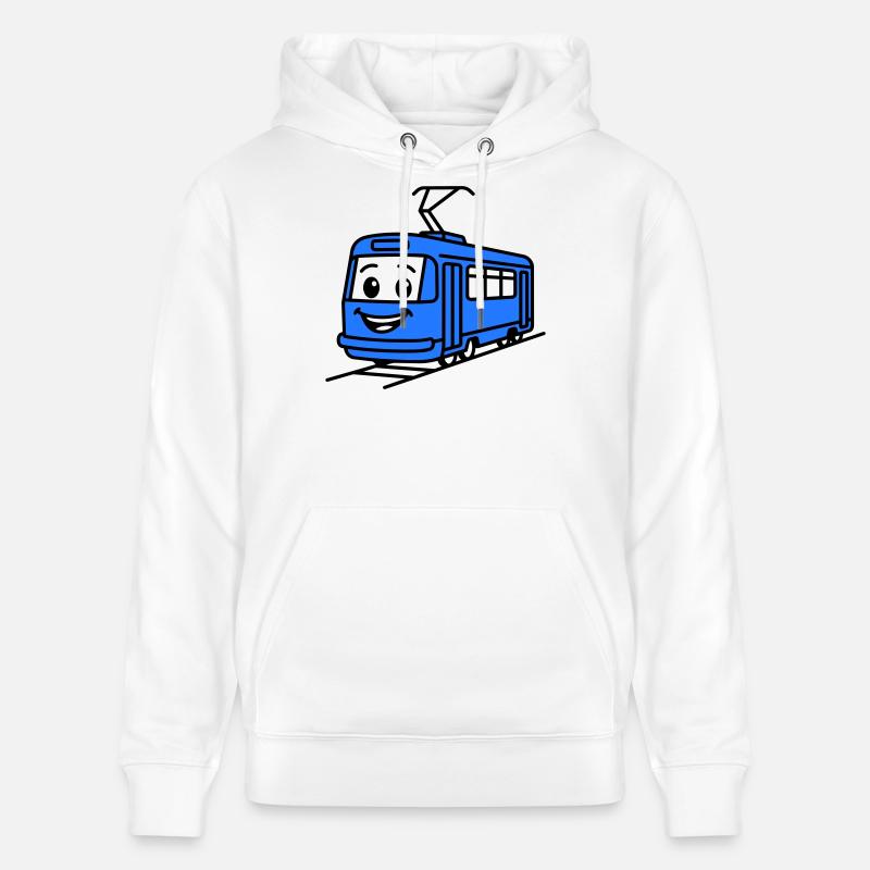 Dessin animé du tramway - Sweat à capuche bio CRUISER Stanley/Stella Unisexe - blanc