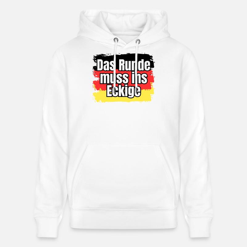 Das Runde muss ins Eckige - Spruch - Stanley/Stella Unisex Bio-Hoodie CRUISER  - Weiß
