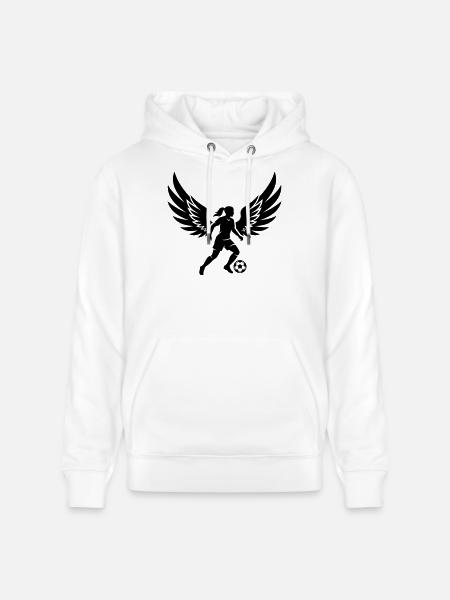 Fussballerin Fussball Silhouette - Stanley/Stella Unisex Bio-Hoodie CRUISER - Weiß