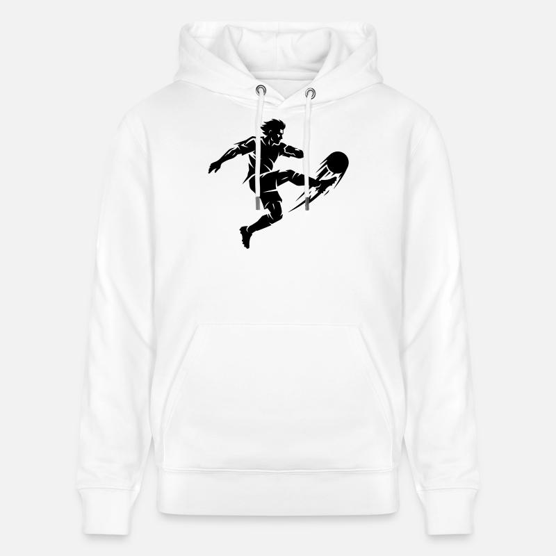 Fussballer Silhouette - Stanley/Stella Unisex Bio-Hoodie CRUISER  - Weiß