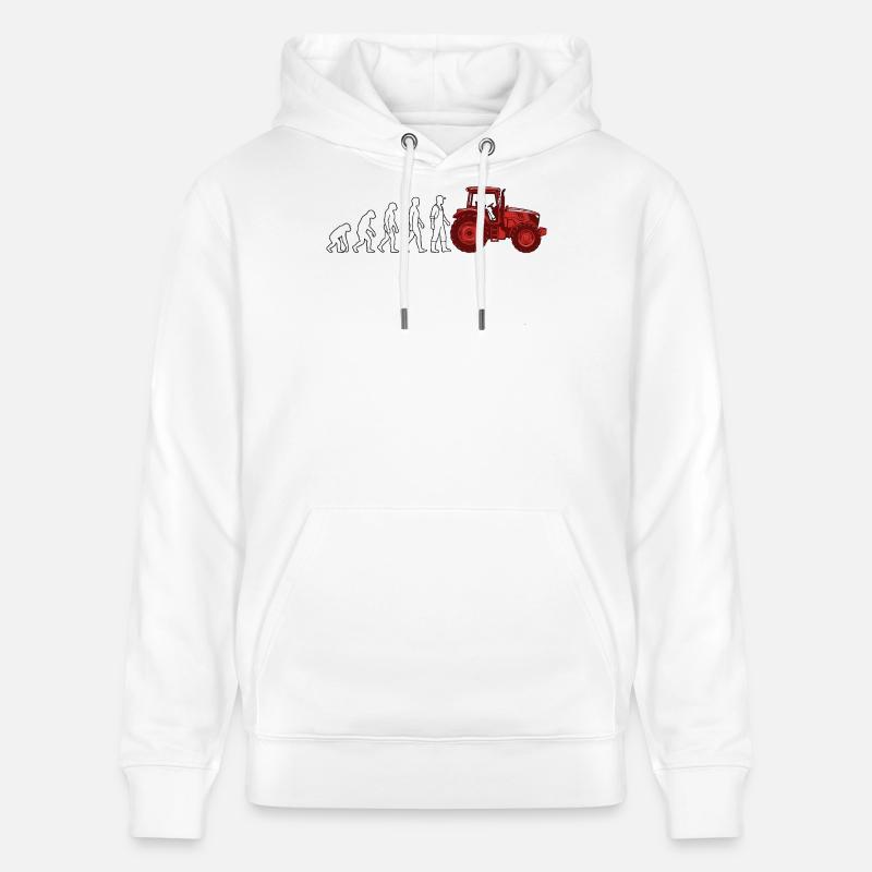 Evolution Farmer Farmer Traktor - Stanley/Stella Unisex Bio-Hoodie CRUISER - Weiß