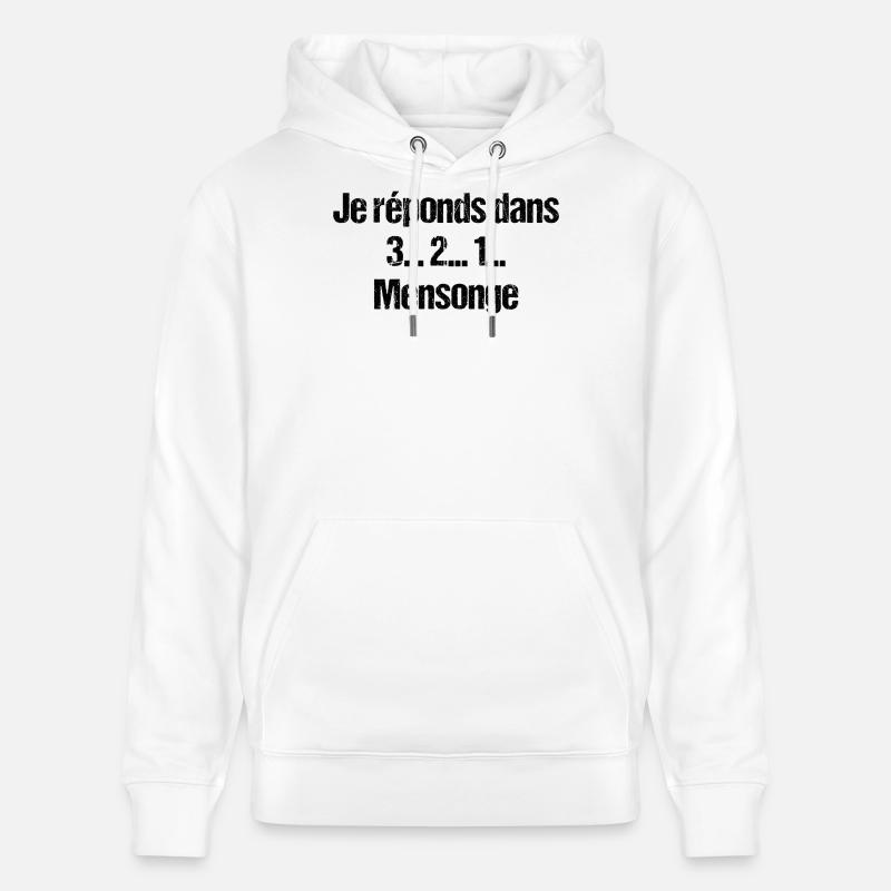 123 mensonges - Sweat à capuche bio CRUISER Stanley/Stella Unisexe - blanc