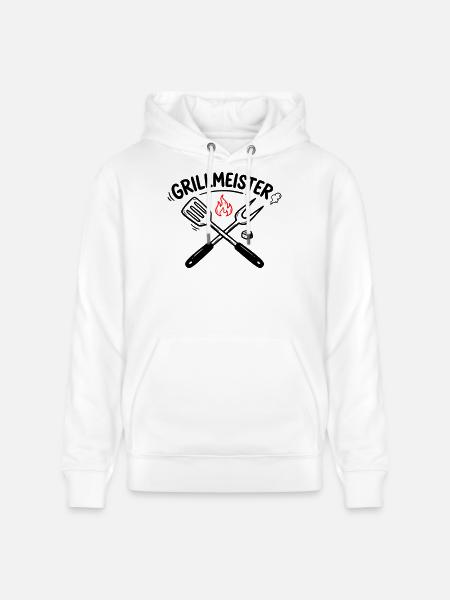Grillmeister BBQ Grillen Pitmaster Männer - Stanley/Stella Unisex Bio-Hoodie CRUISER  - Weiß