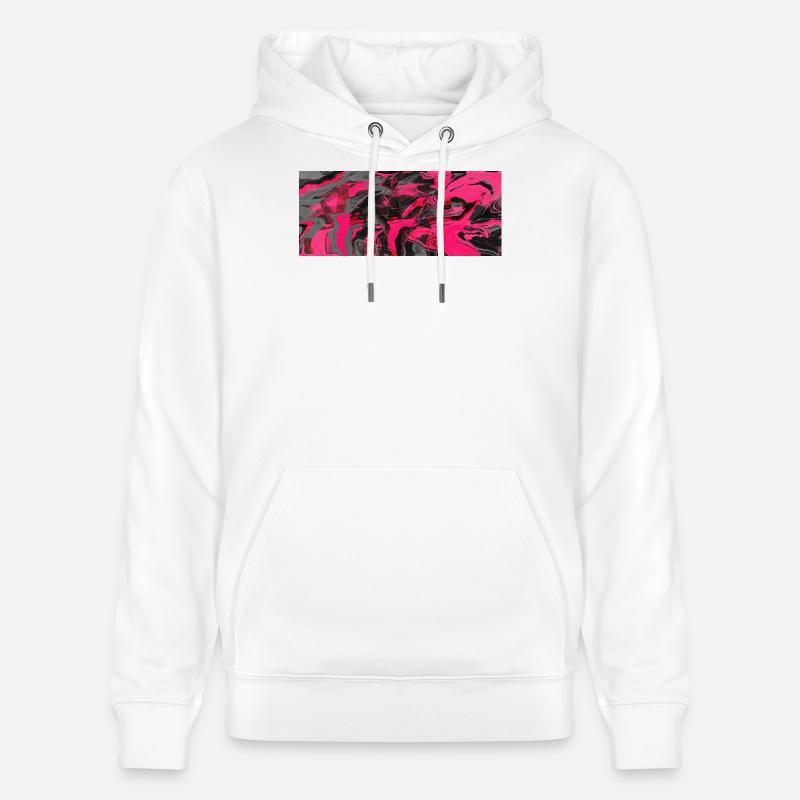 Tourbillon d’encre néon - Sweat à capuche bio CRUISER Stanley/Stella Unisexe - blanc