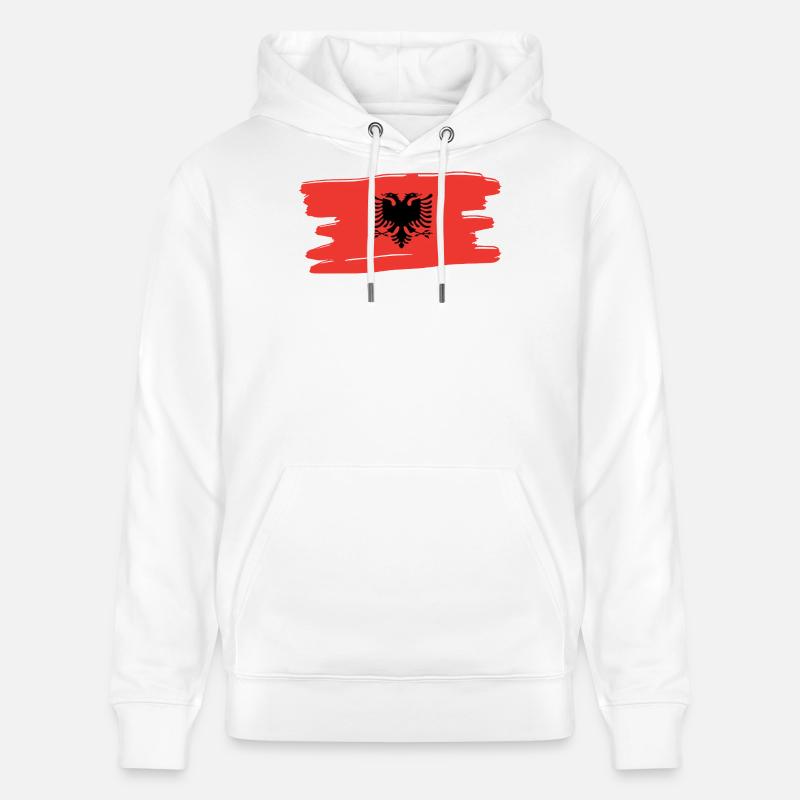 Albanais drapeau albanais, drapeau - Sweat à capuche bio CRUISER Stanley/Stella Unisexe - blanc