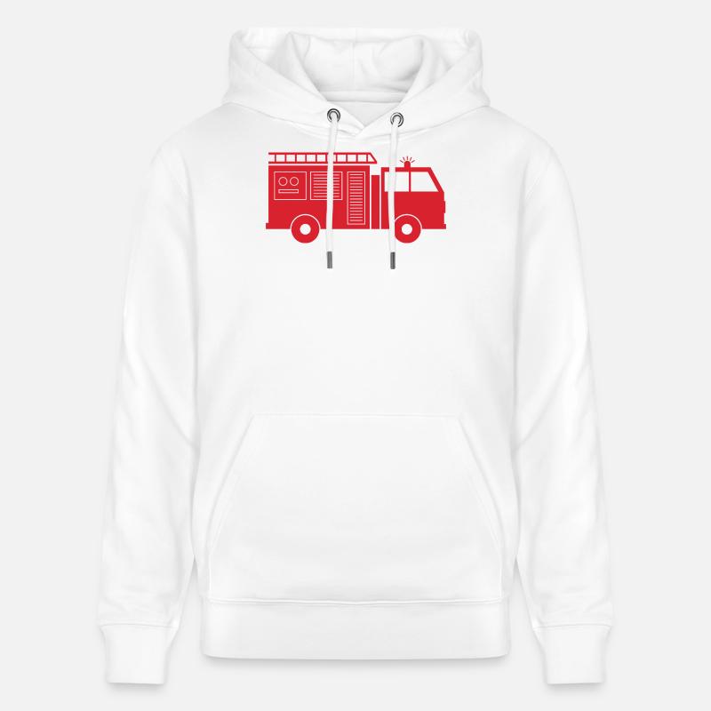 Camion de pompiers - Sweat à capuche bio CRUISER Stanley/Stella Unisexe - blanc