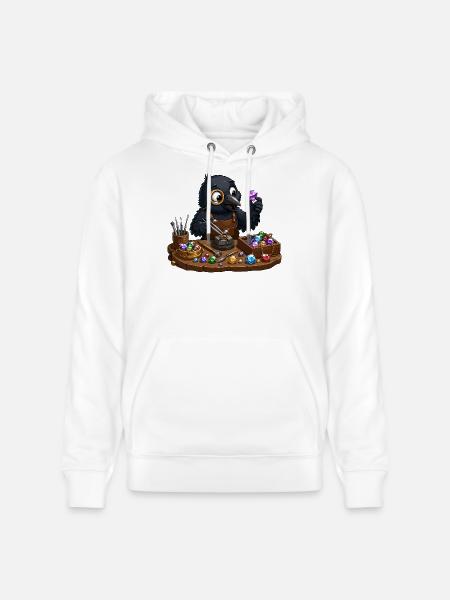 Jewel Raven in the Studio - Stanley/Stella CRUISER Unisex Organic Hoodie - white