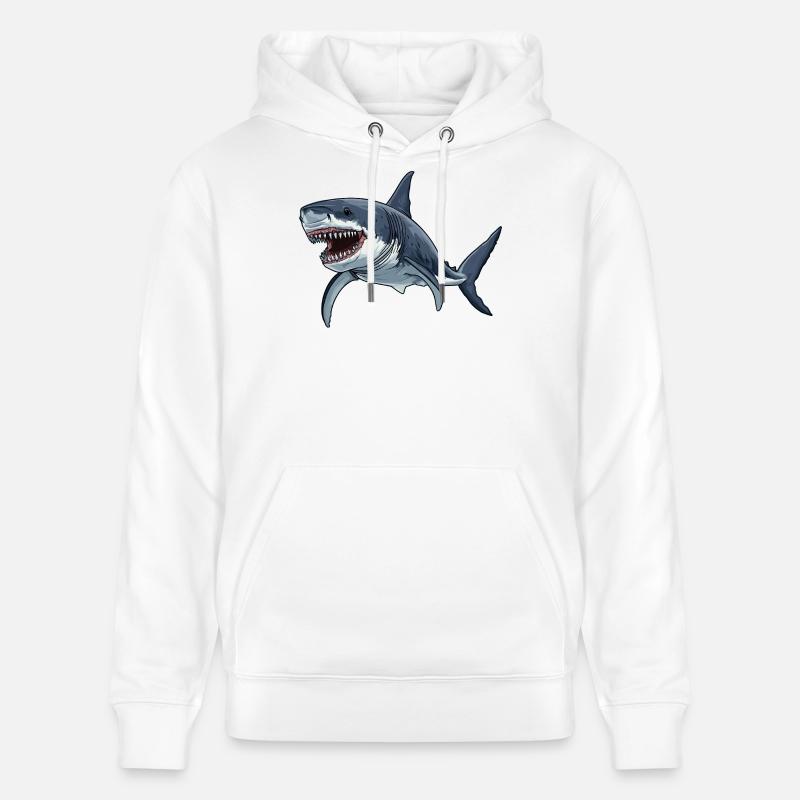 Requins Requin - Sweat à capuche bio CRUISER Stanley/Stella Unisexe - blanc