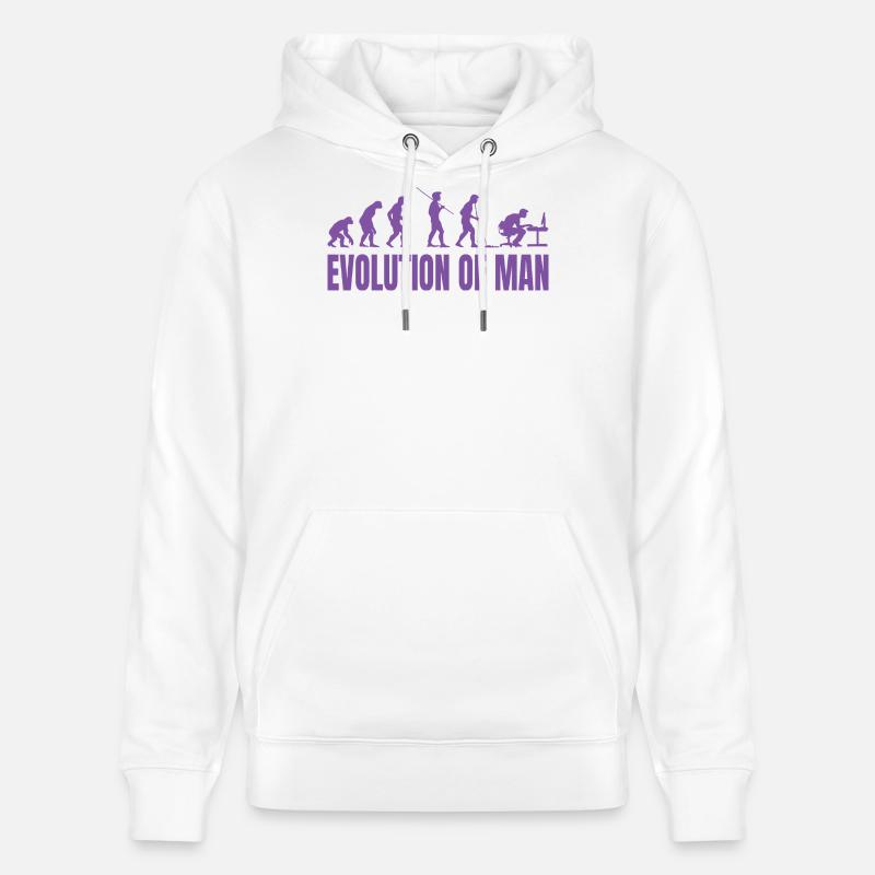 Programmer Computer Freak Evolution Retro - Stanley/Stella CRUISER Unisex Organic Hoodie - white