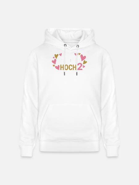 Hoch 2 Herz Zwillinge Zweifache Mutter - Stanley/Stella Unisex Bio-Hoodie CRUISER - Weiß
