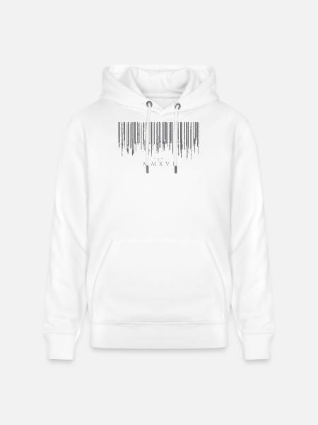 Barcode Tropfen Gray Est. MMXVI - Stanley/Stella Unisex Bio-Hoodie CRUISER - Weiß