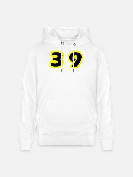 39 Number Symbol - Stanley/Stella CRUISER Unisex Organic Hoodie - white