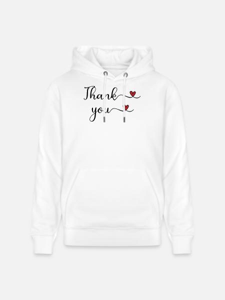 Danke Herztypografie-Geschenk - Stanley/Stella Unisex Bio-Hoodie CRUISER - Weiß