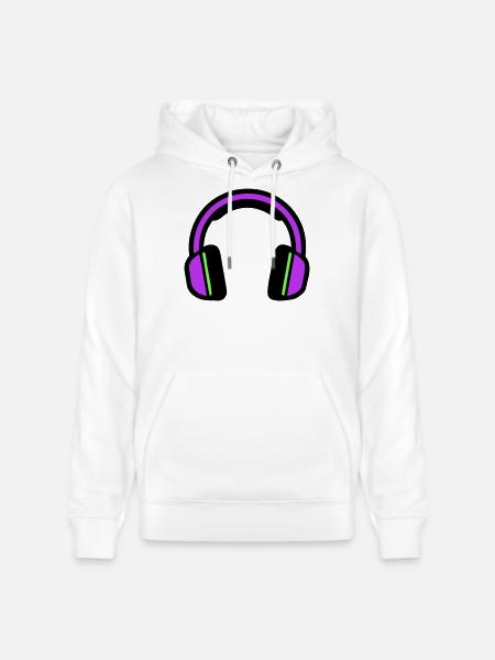 Silhouette musicale des écouteurs - Sweat à capuche bio CRUISER Stanley/Stella Unisexe - blanc