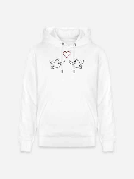 Vögel Verliebt - Stanley/Stella Unisex Bio-Hoodie CRUISER - Weiß
