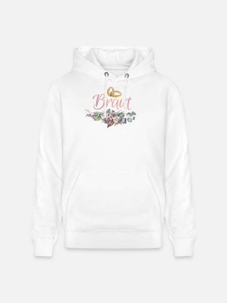 Braut Ringe Blumen JGA Junggesellenabschied - Stanley/Stella Unisex Bio-Hoodie CRUISER - Weiß
