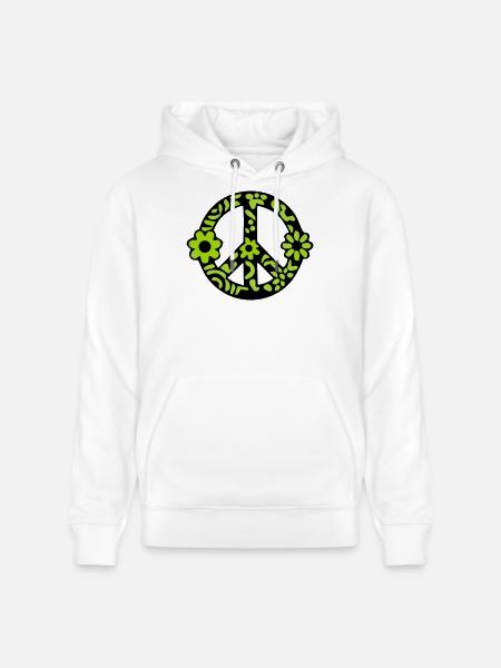 Peace Zeichen Blumen Icon - Stanley/Stella Unisex Bio-Hoodie CRUISER  - Weiß