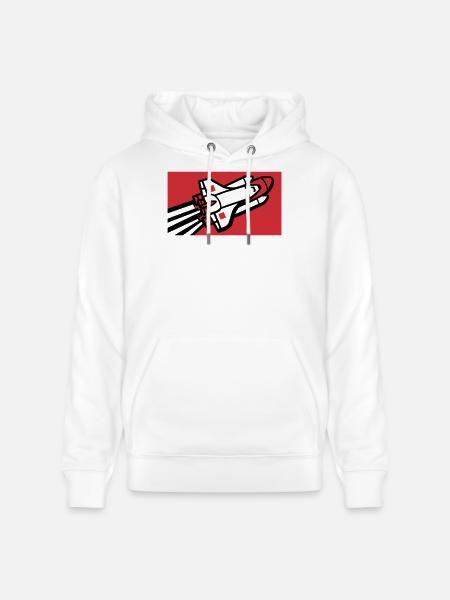 Space Shuttle Silhouette - Stanley/Stella CRUISER Unisex Organic Hoodie - white