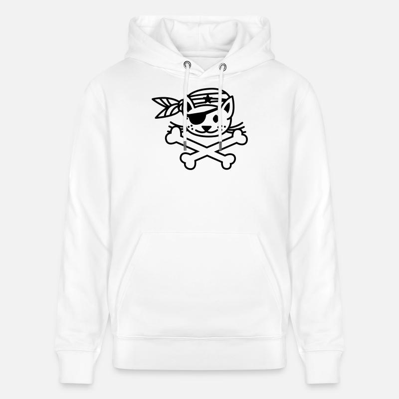 pirate kitty - Sweat à capuche bio CRUISER Stanley/Stella Unisexe - blanc