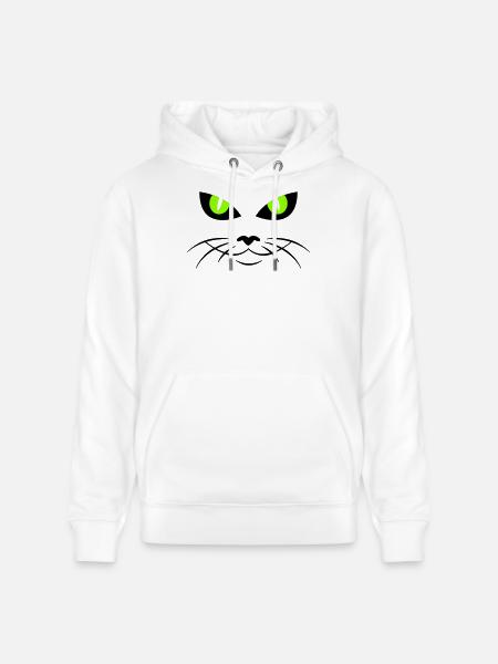 cat face - katzengesicht - Stanley/Stella Unisex Bio-Hoodie CRUISER - Weiß
