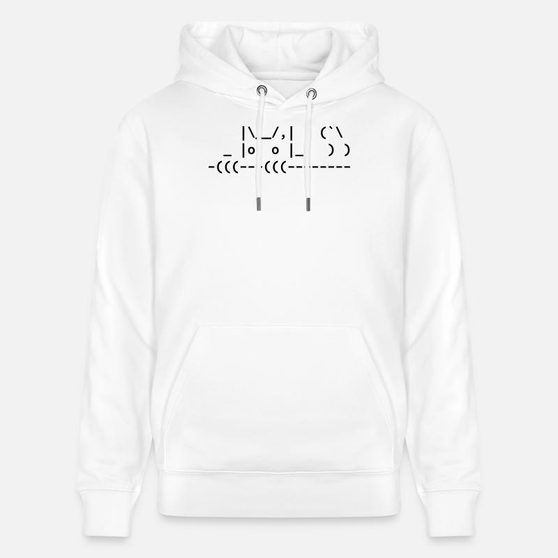 chat ascii mignon - chat ascii mignon - Sweat à capuche bio CRUISER Stanley/Stella Unisexe - blanc