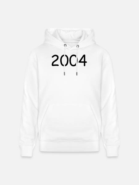 2004 20th birthday year black - Stanley/Stella CRUISER Unisex Organic Hoodie - white