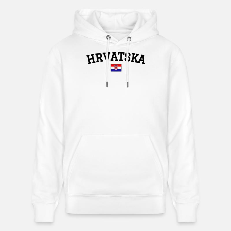 Drapeau Croatie Noir - Sweat à capuche bio CRUISER Stanley/Stella Unisexe - blanc