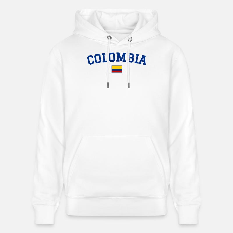 Drapeau de la Colombie Bleu - Sweat à capuche bio CRUISER Stanley/Stella Unisexe - blanc