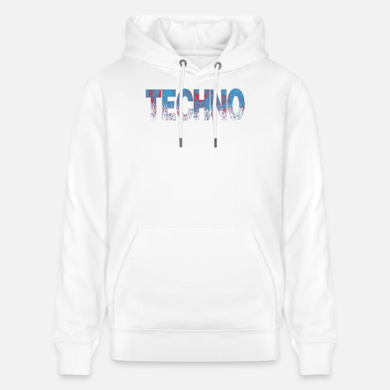 Techno Texte en difficulté Art - Sweat à capuche bio CRUISER Stanley/Stella Unisexe - blanc