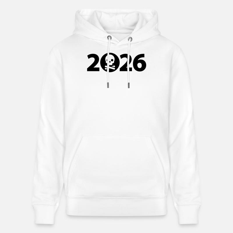 Pirate 2026, Crâne 2026, Halloween 2026 - Sweat à capuche bio CRUISER Stanley/Stella Unisexe - blanc