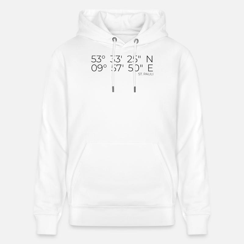 Coordonnées St. Pauli Hambourg - Sweat à capuche bio CRUISER Stanley/Stella Unisexe - blanc