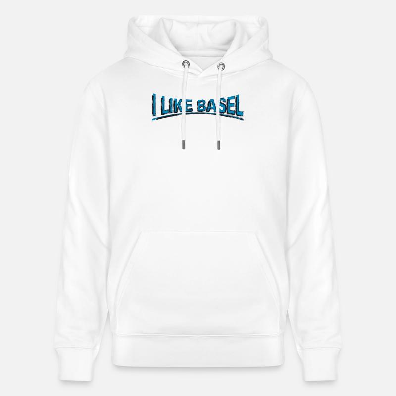 J’aime Bâle - Sweat à capuche bio CRUISER Stanley/Stella Unisexe - blanc