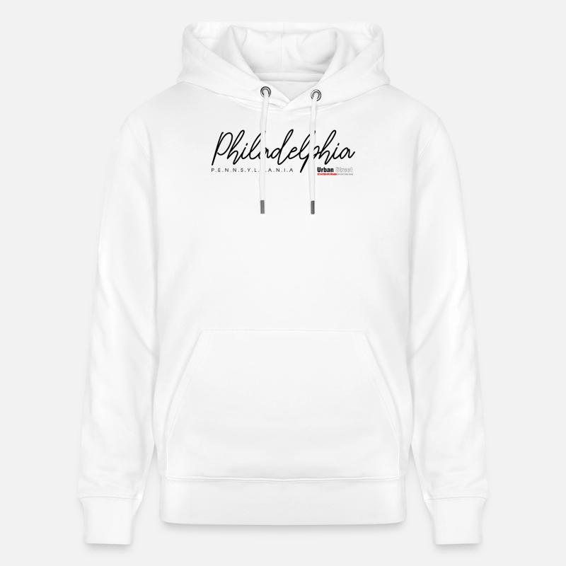 Papillon d’hiver aux nuances givrées - Sweat à capuche bio CRUISER Stanley/Stella Unisexe - blanc