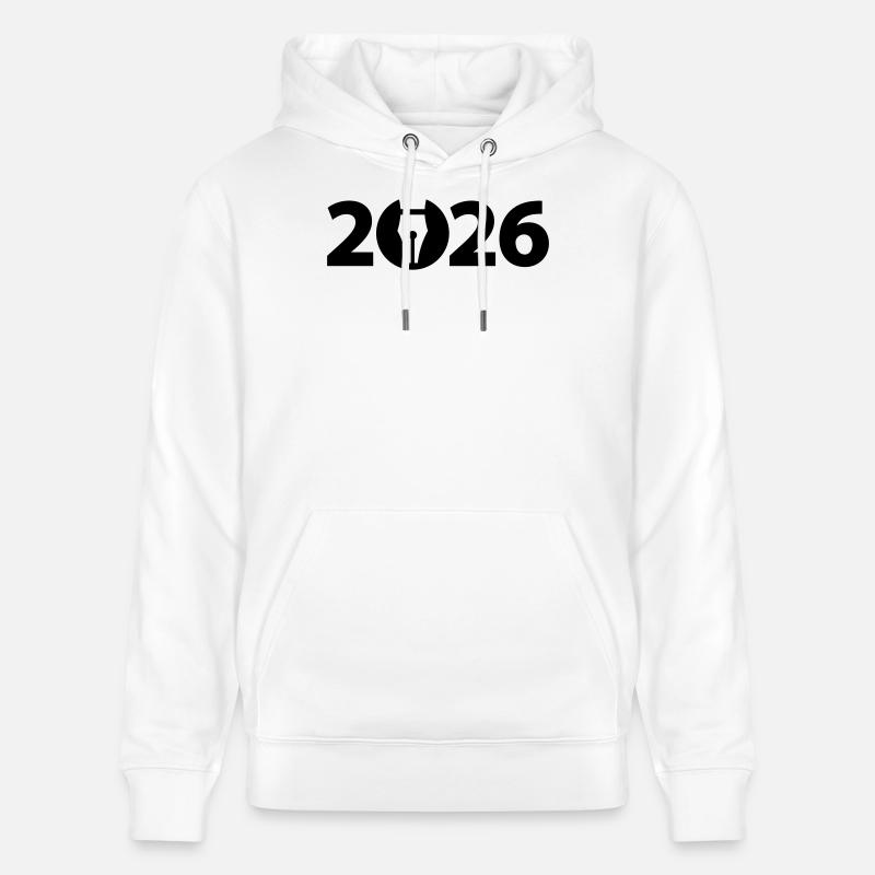 Écrivain 2026, Poète 2026, Stylo-plume 2026 - Sweat à capuche bio CRUISER Stanley/Stella Unisexe - blanc