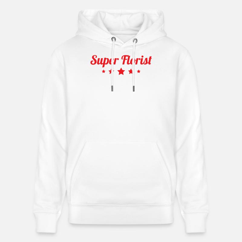 Super Fleuriste élégant calligraphie rouge - Sweat à capuche bio CRUISER Stanley/Stella Unisexe - blanc