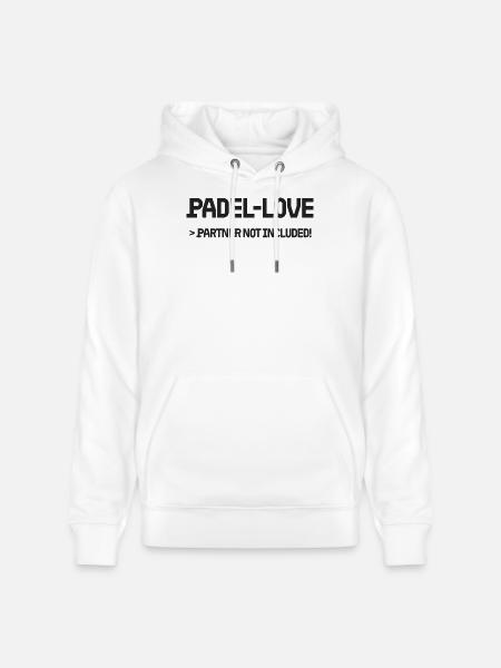 Padel-Love > Partner not included, black - Stanley/Stella CRUISER Unisex Organic Hoodie - white