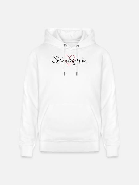 Schwägerin Herz Geschenk Junggesellenabschied - Stanley/Stella Unisex Bio-Hoodie CRUISER  - Weiß