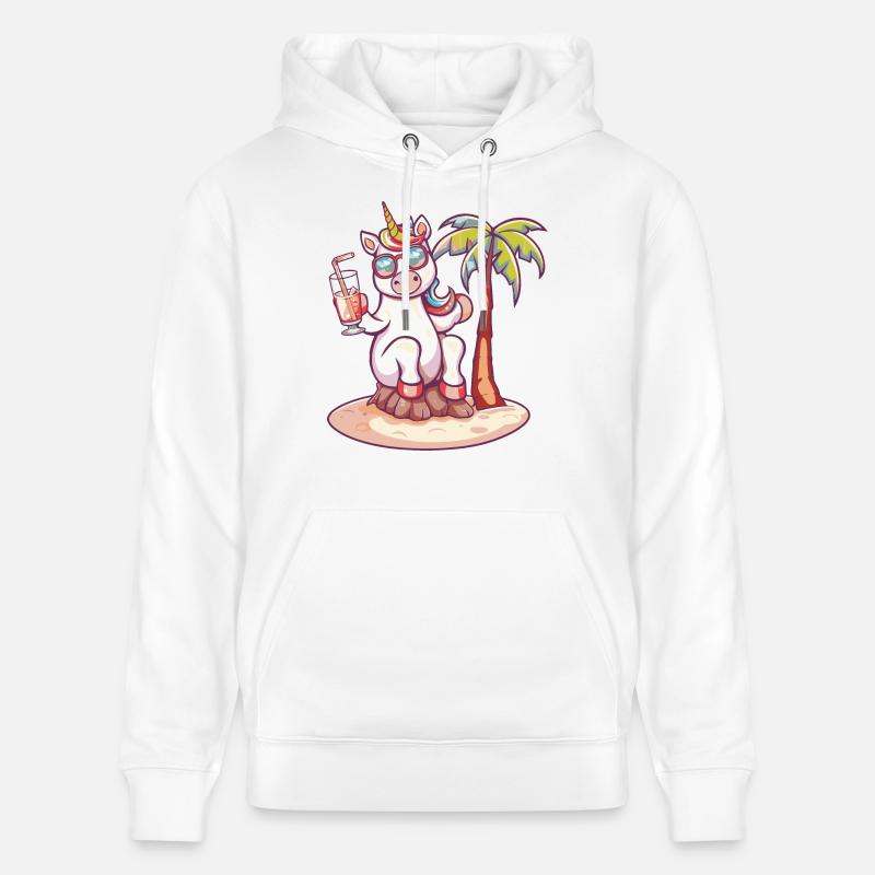 Einhorn Sommer Strand Comic - Stanley/Stella Unisex Bio-Hoodie CRUISER  - Weiß